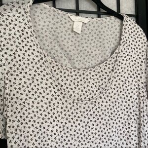 H&M Mama Pregnancy Maternity Leaf Floral Short Sleeve Shirt Medium